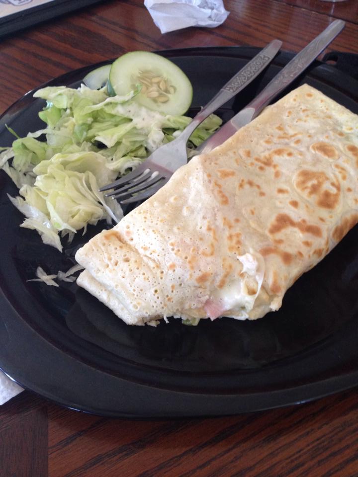 Crepes for lunch and a salad!