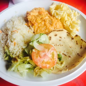 Typical Nicaraguan food from our comedor.