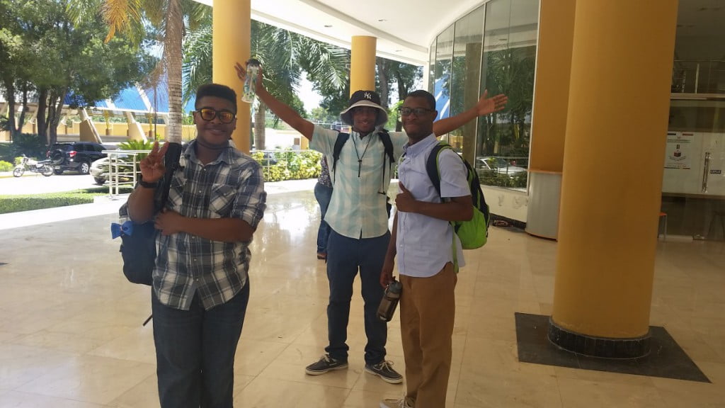 Leroy , Robert, and Kevin on the tour at the university in San Juan de la Manguana