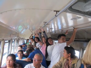 Our unforgettable bus ride with the locals to Los Pipitos. 