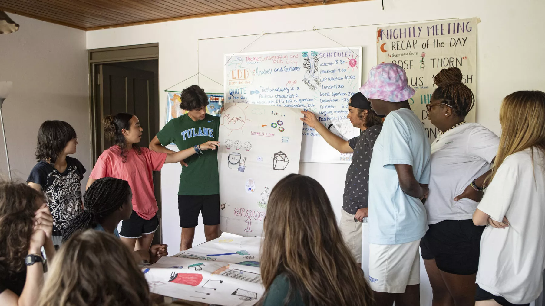 Students presenting something to a class